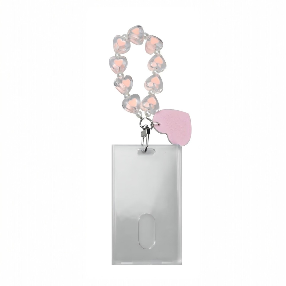 Kpop Photocard Holder Keychain Love Bead Bracelet ID Badge Bus Student Card...